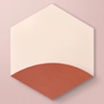 hexagon pink and red cement tiles